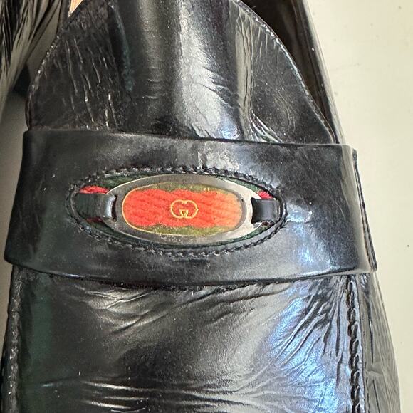 Vintage Gucci Men's loafers black size EU 44.5 US 11.5 - Picture 3 of 16